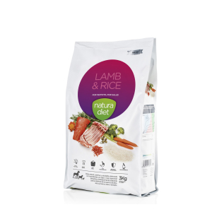 Natura Diet Lamb & Rice Kibble for Dogs - 3kg
