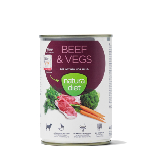 Pâté Natura Diet Bœuf & Légumes pour chien - 400g (x12)
