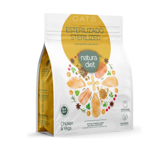 Natura Diet Chicken & Vegetables Kibble for Sterilised Cats - 400g