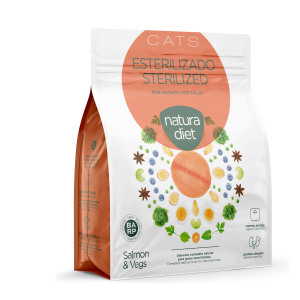Natura Diet Salmon & Vegetables Kibble for Sterilised Cats - 400g