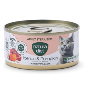 Pâté Natura Diet Ibérico & Potiron pour chat stérilisé - 85g