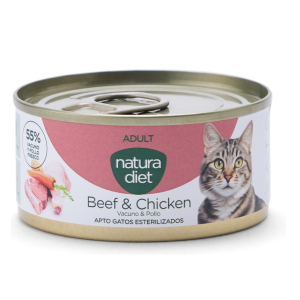 Pâté Natura Diet Bœuf & Poulet pour chat - 85g