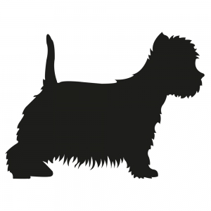 Autocollant Sticker corps de chien Westie