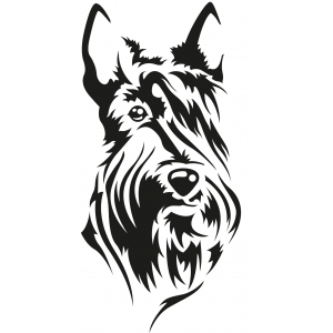 Autocollant Sticker tête de chien Scottish