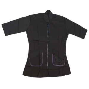 Blouse de toilettage - veste cintrée avec poches Noir / Violet - collection BOMBAY