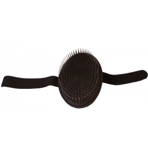 Brosse pour chien et chat - ovale à sangle - picots métal