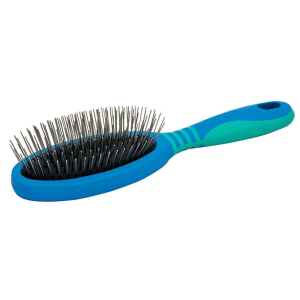 Brosse simple pour chien et chat - picots métal bouts arrondis - Vivog - Spécial chat et petit chien - Longueur totale 20cm Longueur de brossage 9cm