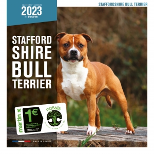 Calendrier chien 2023 - Stafford Shire Bull Terrier - Martin Sellier