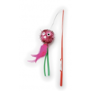 Fishing rod for cats with a doll, rod 30 cm