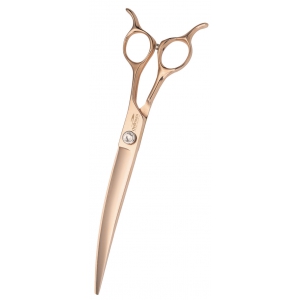 Curved grooming scissors XP904 - 21.8 cm - Optimum Rose Pearl