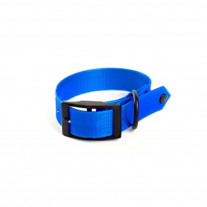 Blue Flat reflective collar for dog hunting - W25mm L65cm