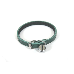 Cat collar - green leather 