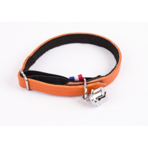 Farandole Cat leather collar - Orange