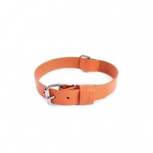 Orange leather dog Collar right