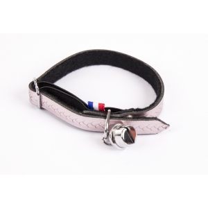 Cat braided leather collar - Pink