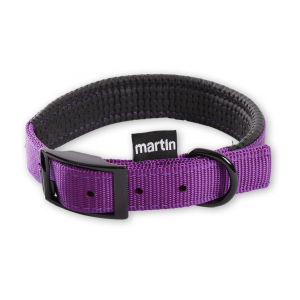 Collier droit confort pour chien en nylon mauve