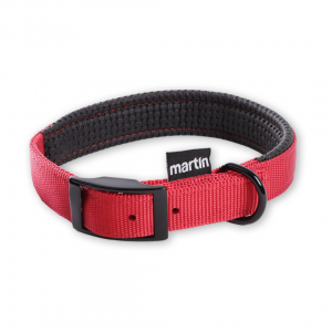 Collier droit confort pour chien en nylon rouge