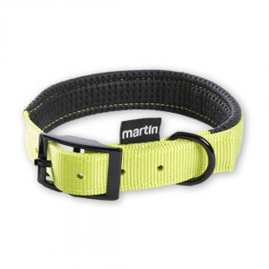Collier droit confort pour chien en nylon vert citron