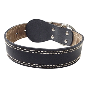 Leather dog black collar - Martin Sellier
