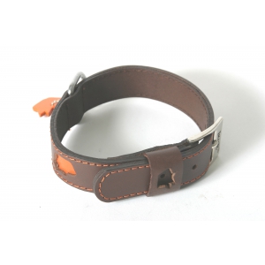 Dog leather collar - Happy dog
