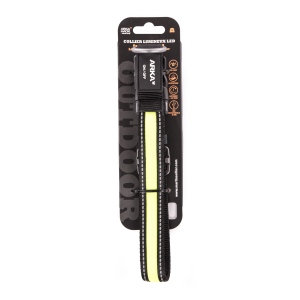 Collier lumineux nylon USB - Jaune - 36/51 cm