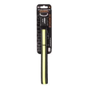 Collier lumineux nylon USB - Jaune - 45/63 cm