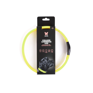 Collier lumineux plat USB - Jaune
