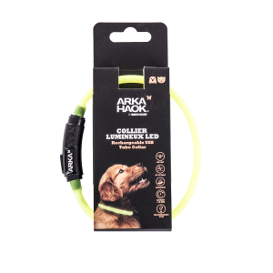 Collier lumineux tube USB - Jaune - 0,7x35 cm