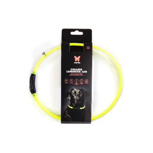 Collier lumineux tube USB - Jaune - 1x70 cm