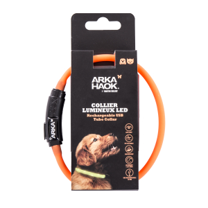 Collier lumineux tube USB - Orange - 0,7x35 cm