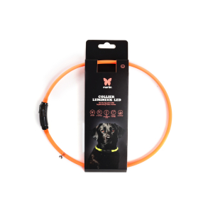 Collier lumineux tube USB - Orange - 1x70 cm