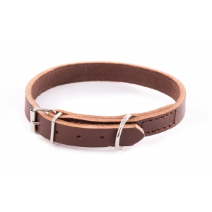 Brown leather dog collar unlined oil