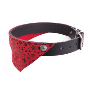 Black Bandana Red Leather Necklace - Miami