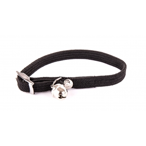 Collier nylon chat élastique noir - 1 x 30 cm 