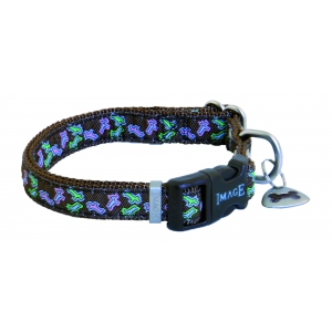 Collier nylon pour chien - Bayadère motif chien