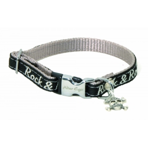 Rock'N'Roll Black Nylon collar - 1 x 10 to 27 cm