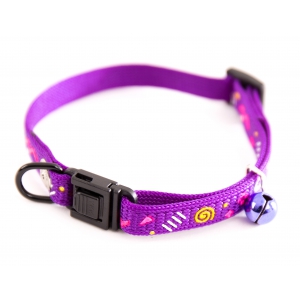 Collar for cat - Carnaval purple