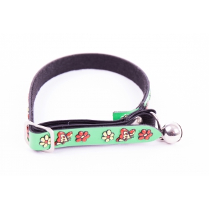 Collar for cat - 3D Relief - green
