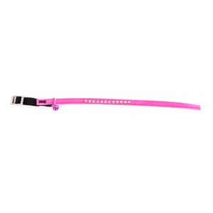 Collar for cat - Suedine Strass - pink