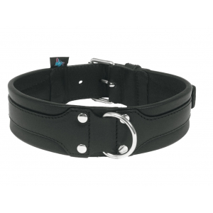 Collier pour chien en cuir - confort noir