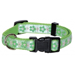 Collier pour chien - Meadow - vert nylon réglable - Vivog