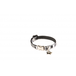 
Dog collar - Black & White rhinestone