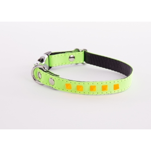 Dog fluo color collar - nylon green & yellow