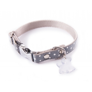 Collier pour chien nylon pois marron - 1,5 x 23 à 33 cm 