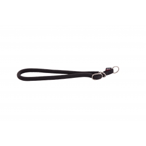 Dog semi-choke collar - black round nylon - 65 x 1,3cm  