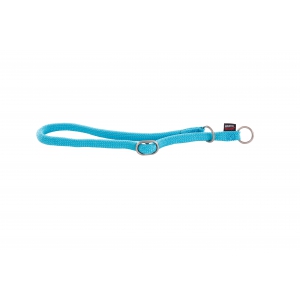 Dog semi-choke collar - blue round nylon - 65 x 1,3cm  
