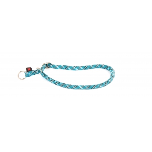 Dog demi-choke collar - blue nylon reflectite - 1,3 x 65 cm 
