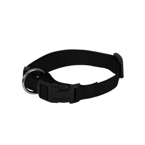 Adjustable dog collar black nylon