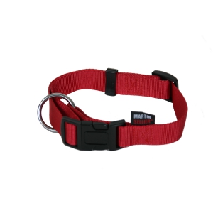 Adjustable dog collar red nylon
