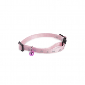 Adjustable necklace nylon "Cat" - Grey Pink